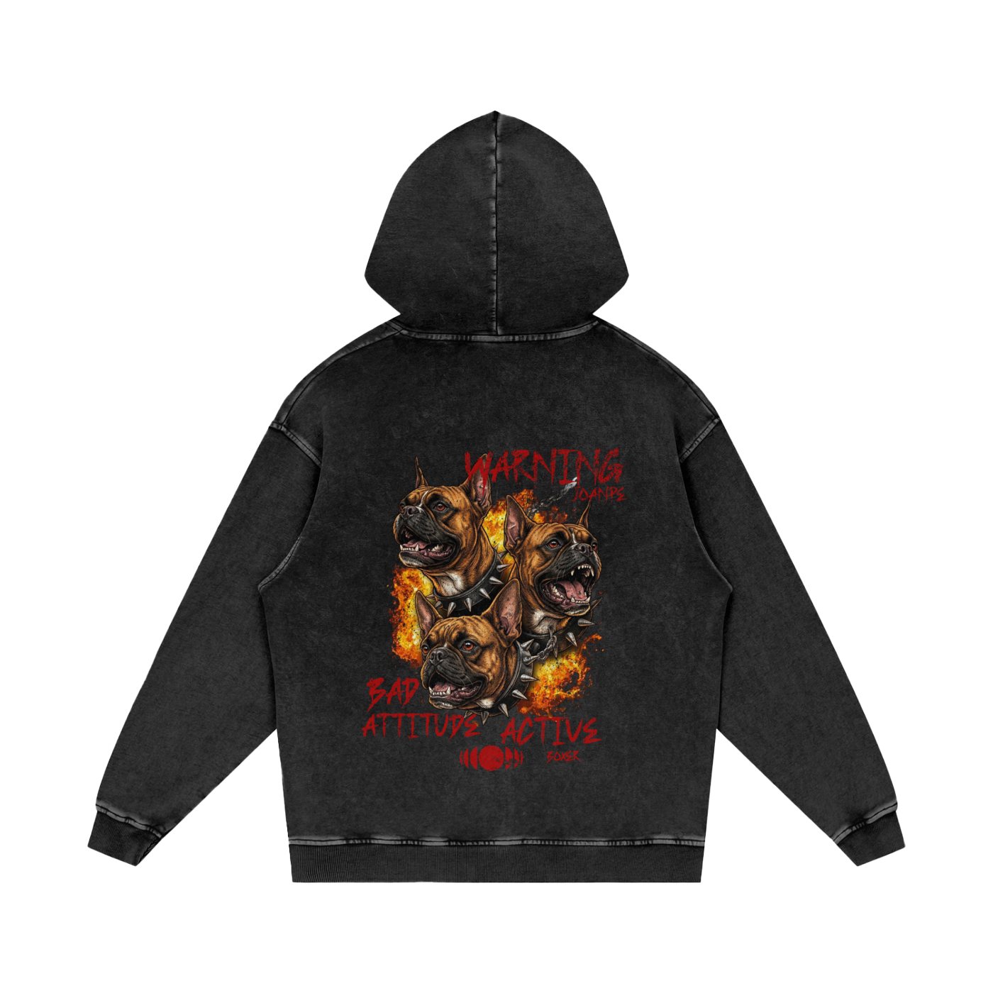 Snow Washed Loose Cotton Hoodie boxer