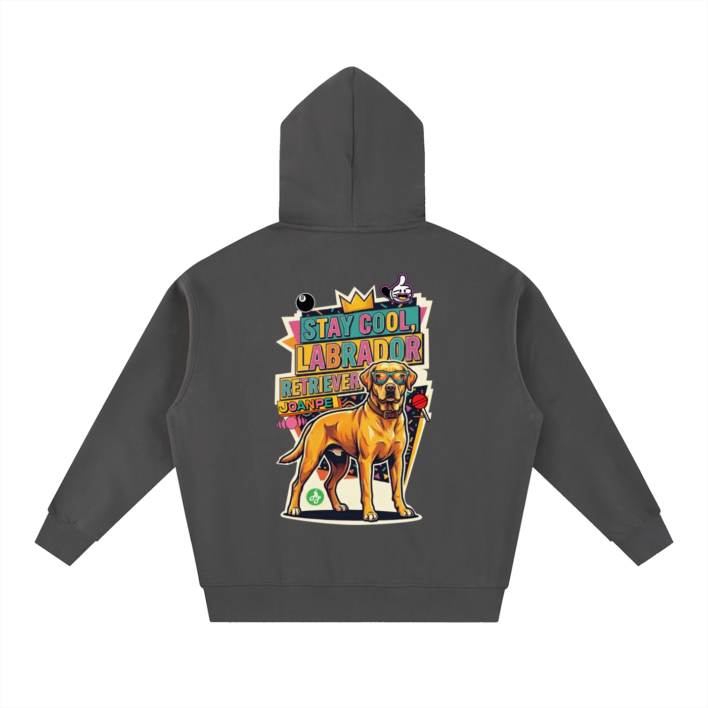 Oversized Fleece Boxy Hoodie Labrador retriever