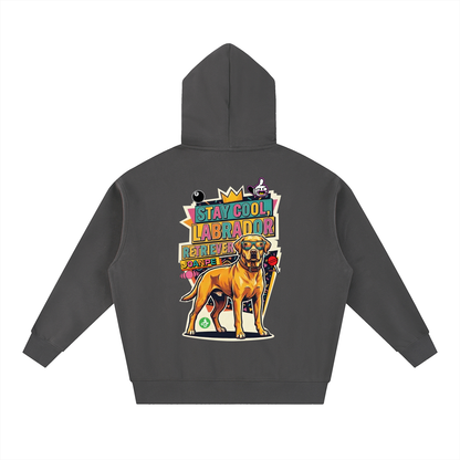 Oversized Fleece Boxy Hoodie Labrador retriever