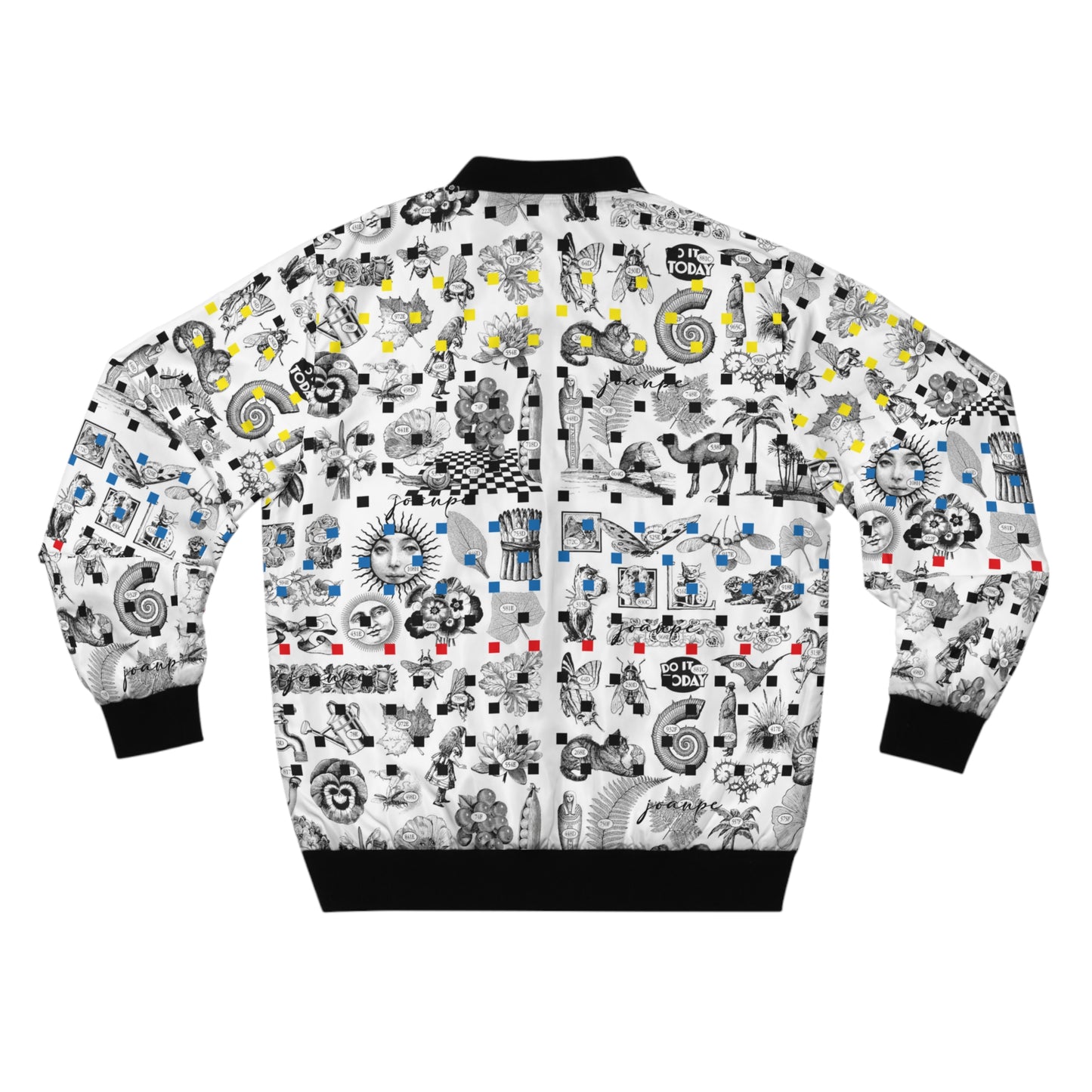 Graphic Collage Bomber Jacket — Retro Icons All-Over Print