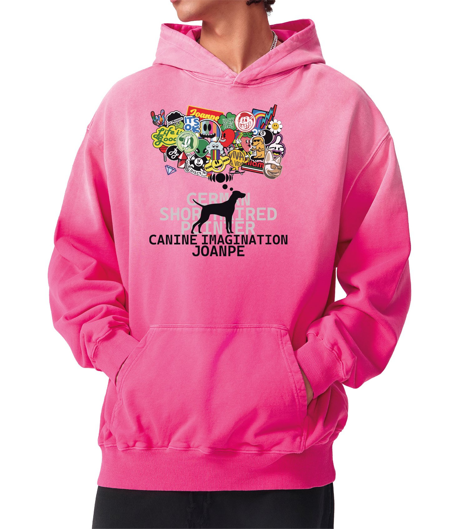 Heavyweight Sunfade Oversized Hoodie German Shorthaired pointer