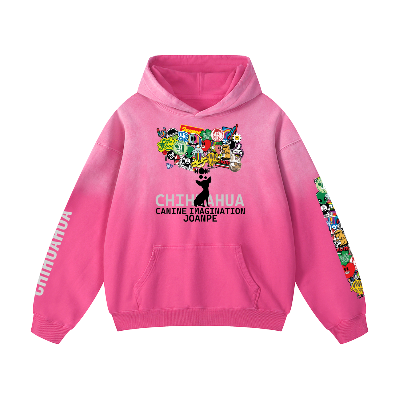 Heavyweight Sunfade Oversized Hoodie Chihuahua