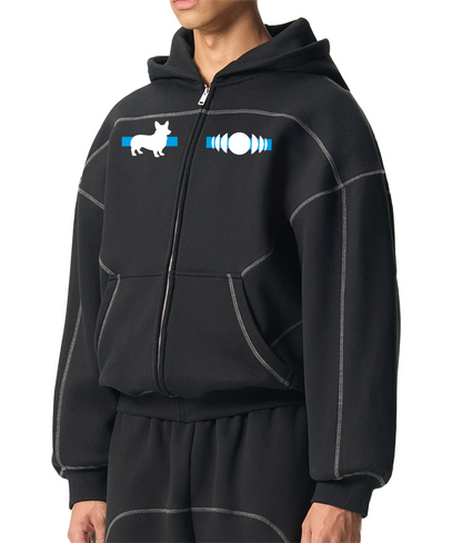 Zip Hoodie Corgi