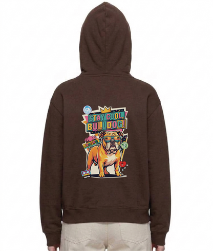 Oversized Fleece Boxy Hoodie Bulldog