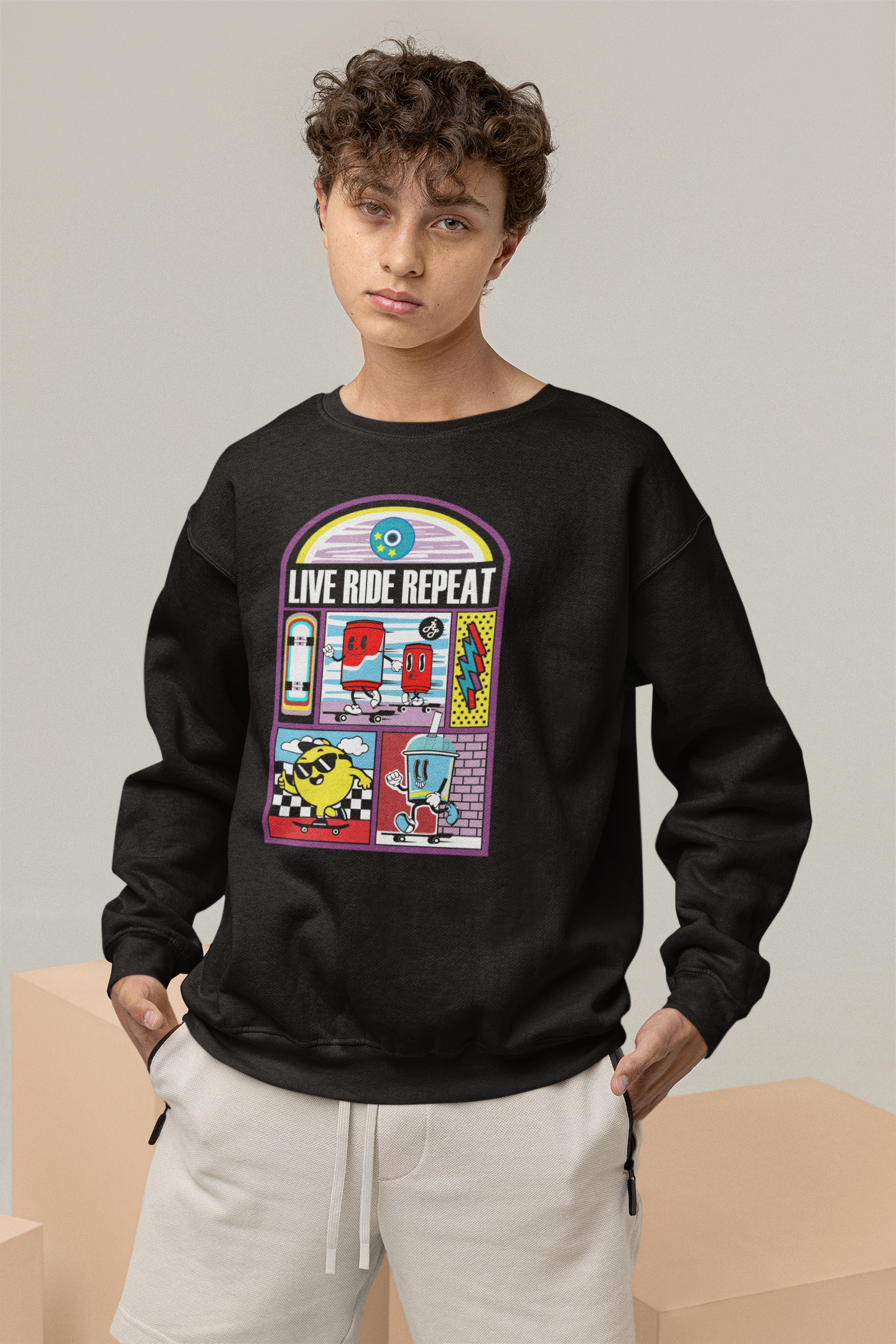 "Live ride Repeat" Swearshirt