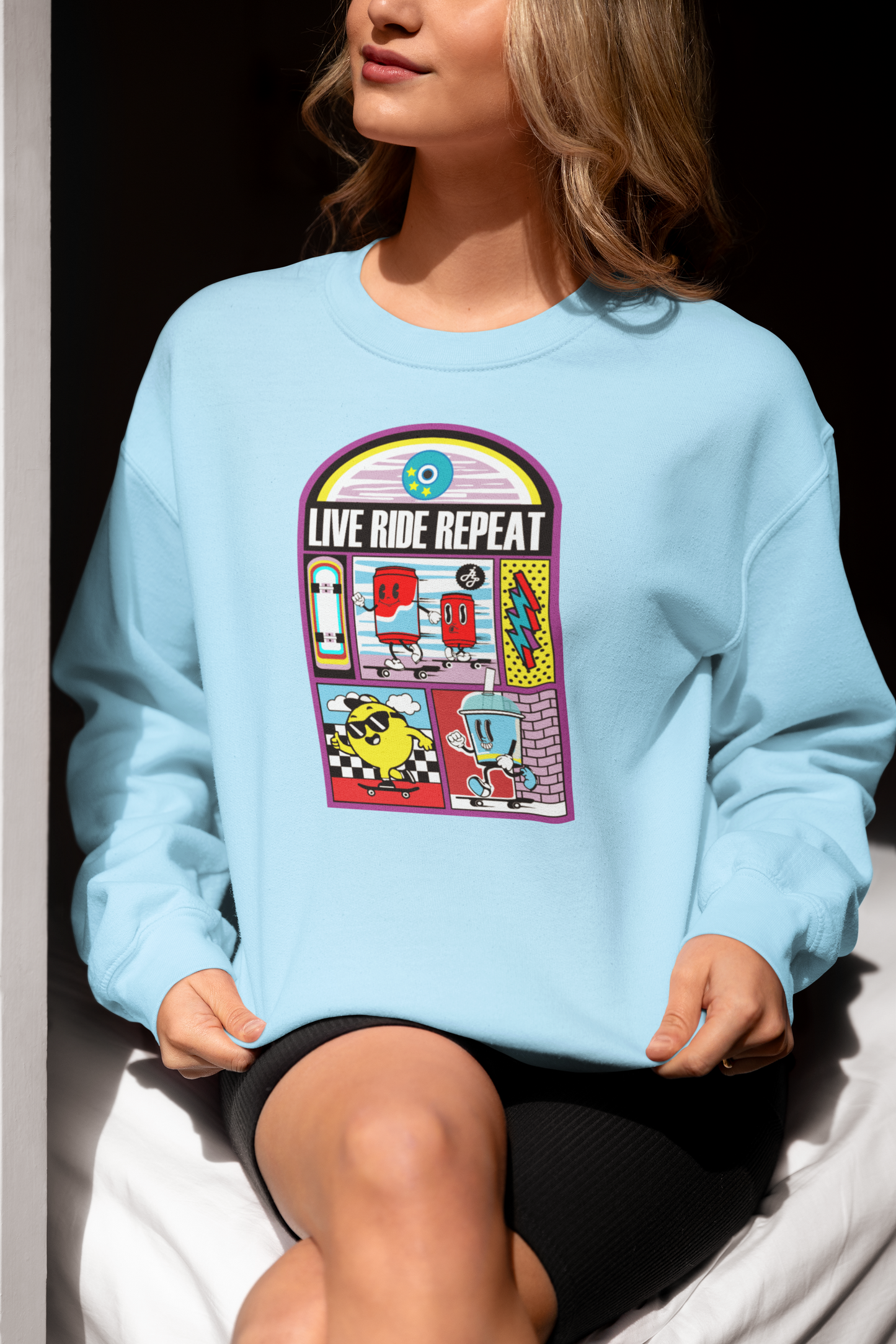 "Live ride Repeat" Swearshirt