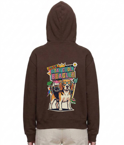Oversized Fleece Boxy Hoodie Beagle