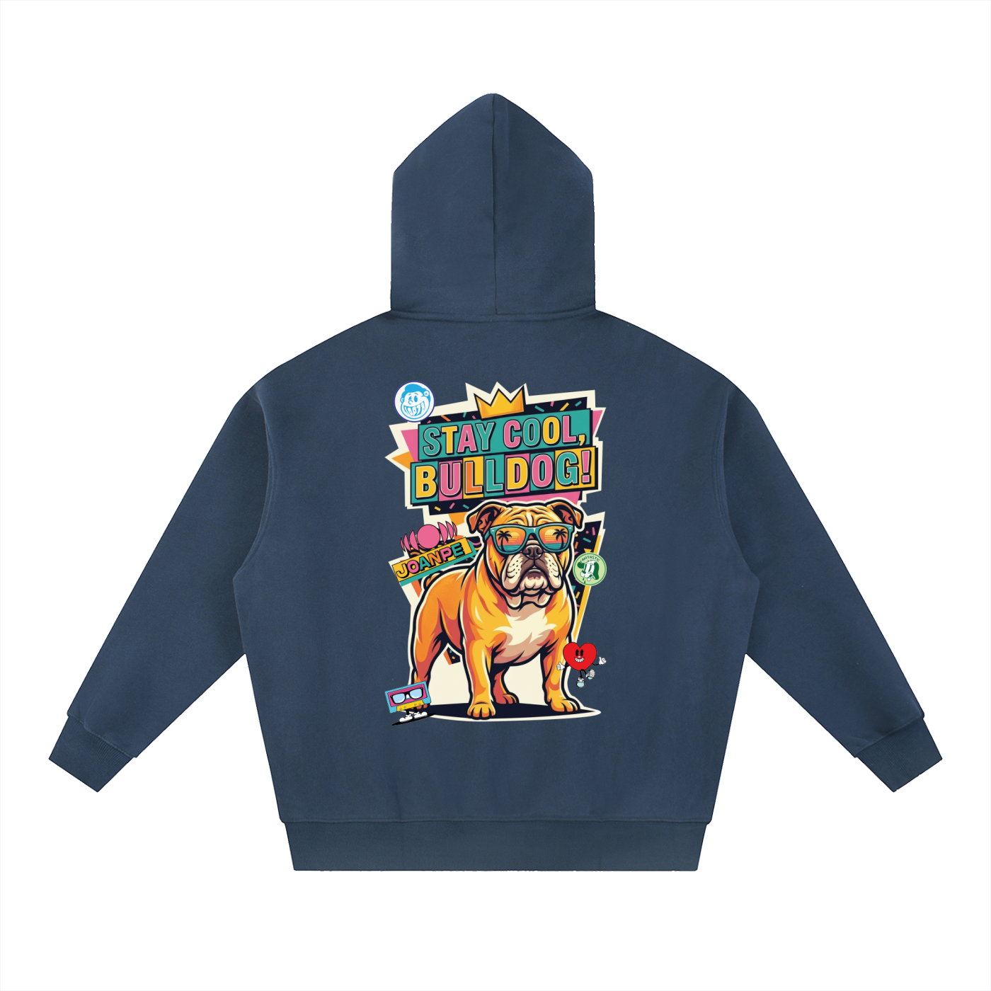 Oversized Fleece Boxy Hoodie Bulldog