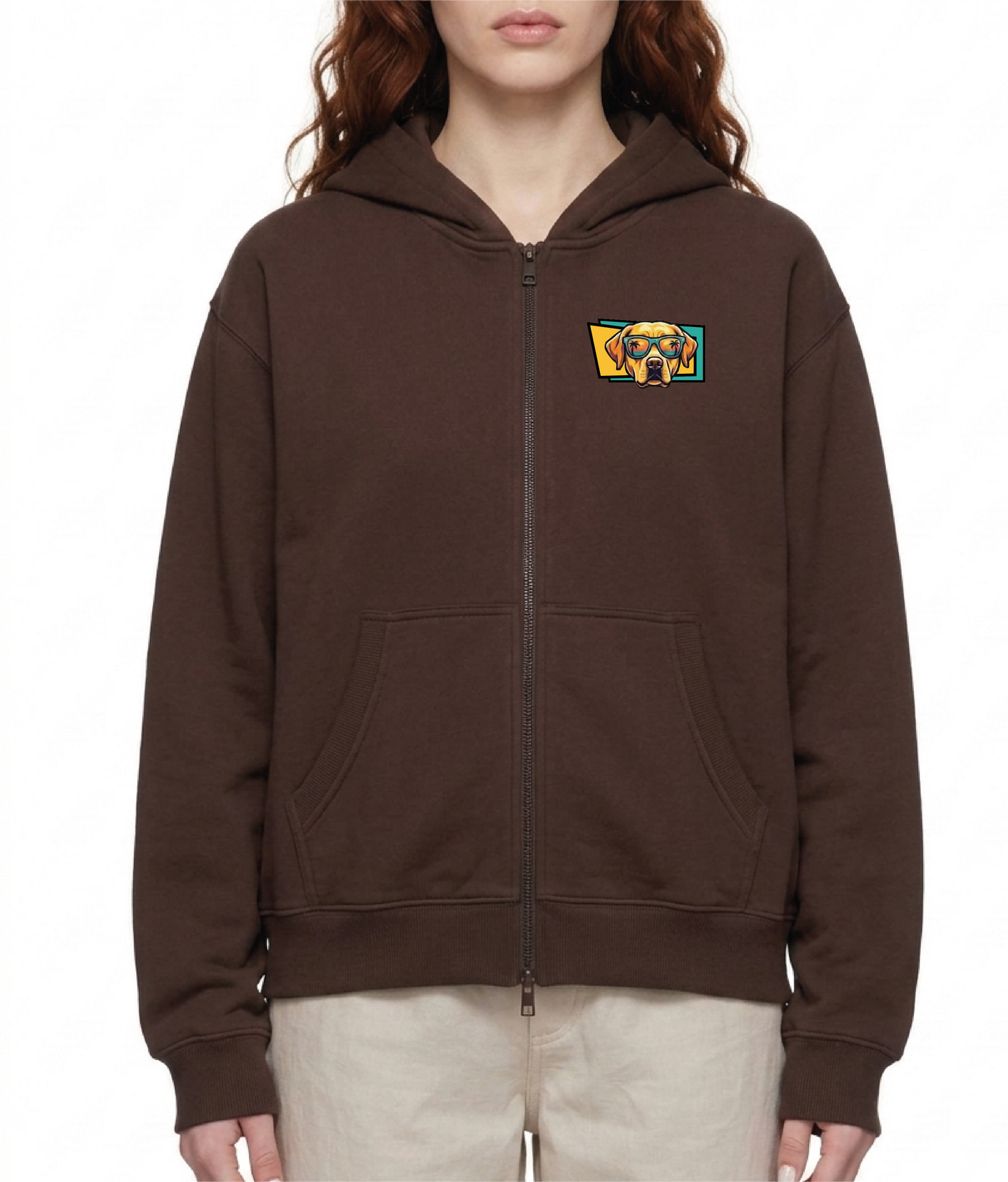 Oversized Fleece Boxy Hoodie Labrador retriever