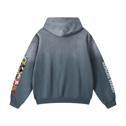 Heavyweight Sunfade Oversized Hoodie German Shepherd