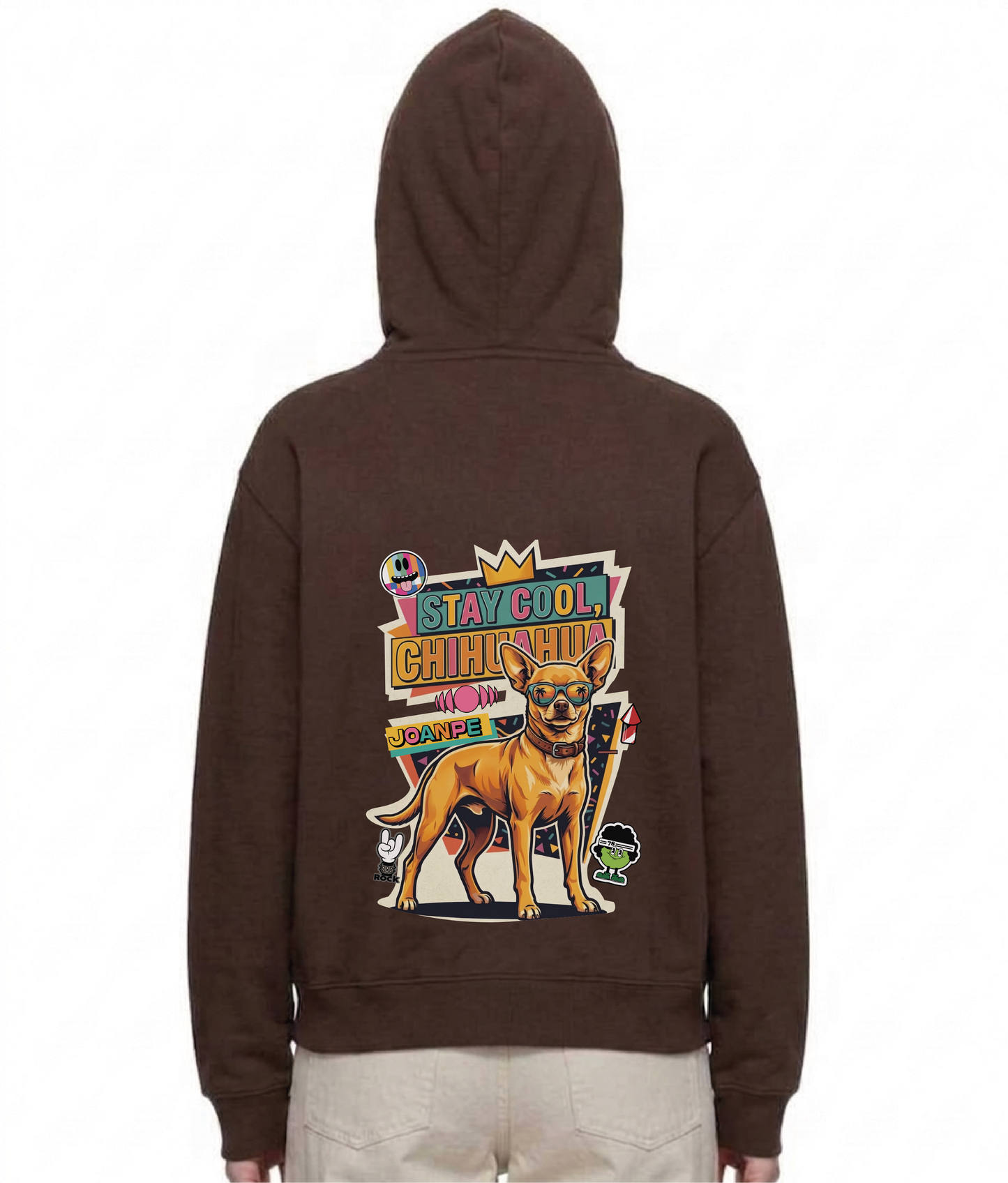 Oversized Fleece Boxy Hoodie Chihuahua