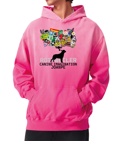 Heavyweight Sunfade Oversized Hoodie Rottweiler