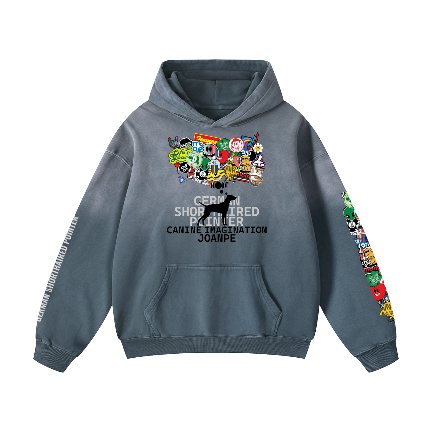Heavyweight Sunfade Oversized Hoodie German Shorthaired pointer