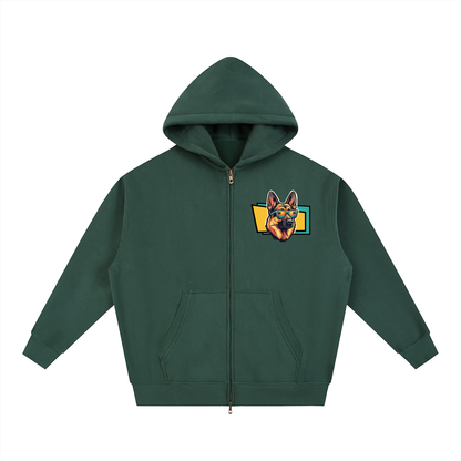 Oversized Fleece Boxy Hoodie German Shepherd