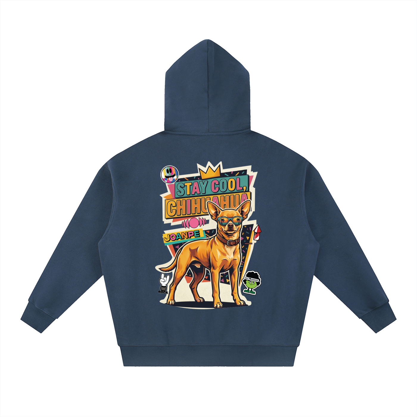 Oversized Fleece Boxy Hoodie Chihuahua