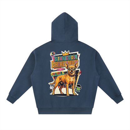 Oversized Fleece Boxy Hoodie Chihuahua