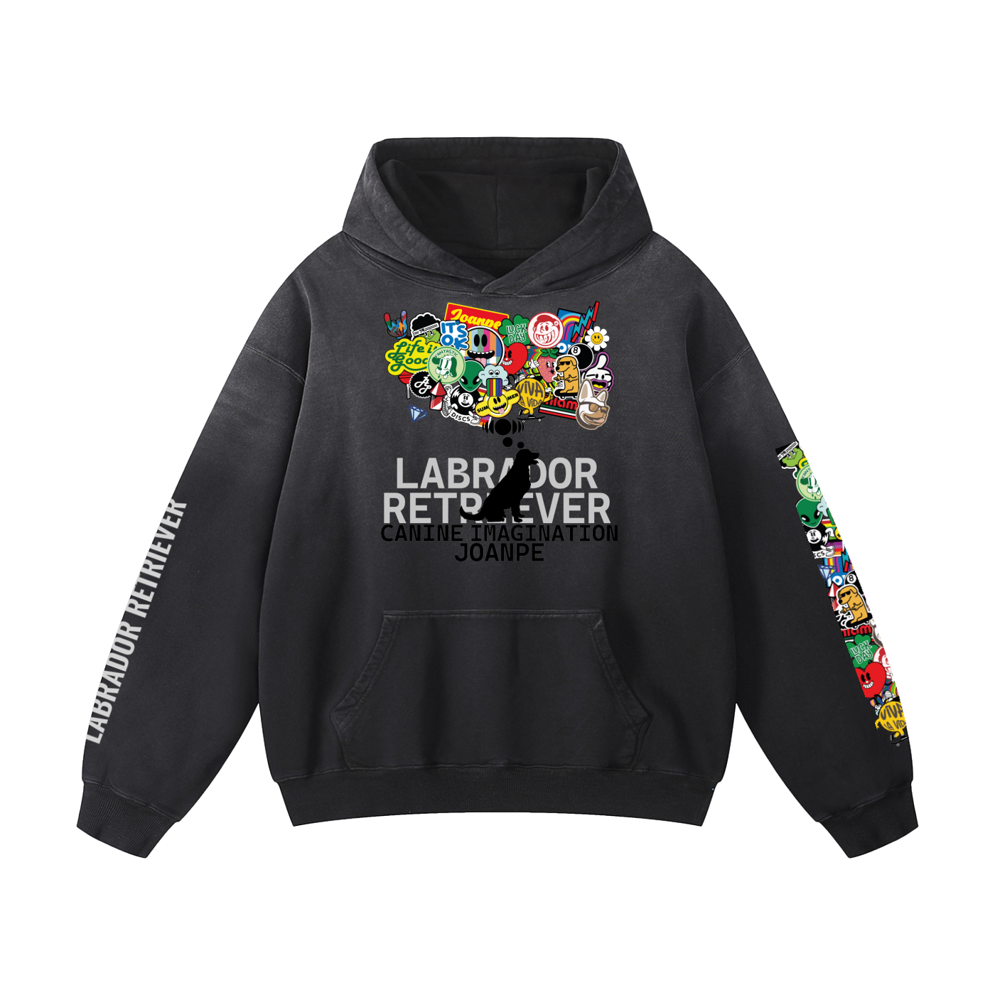 Heavyweight Sunfade Oversized Hoodie Labrador retriever