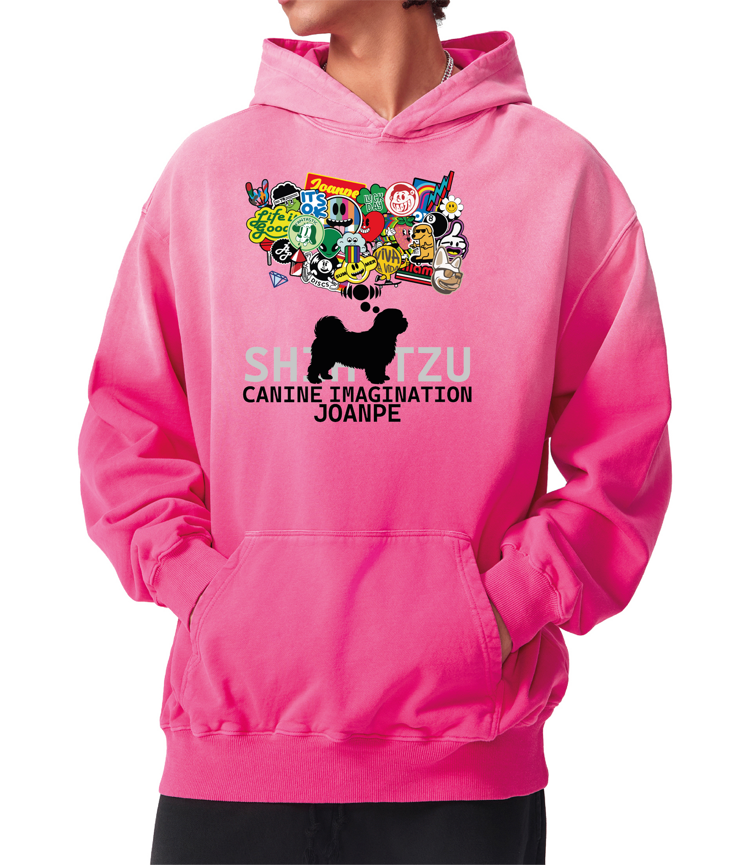 Heavyweight Sunfade Oversized Hoodie Shih Tzu