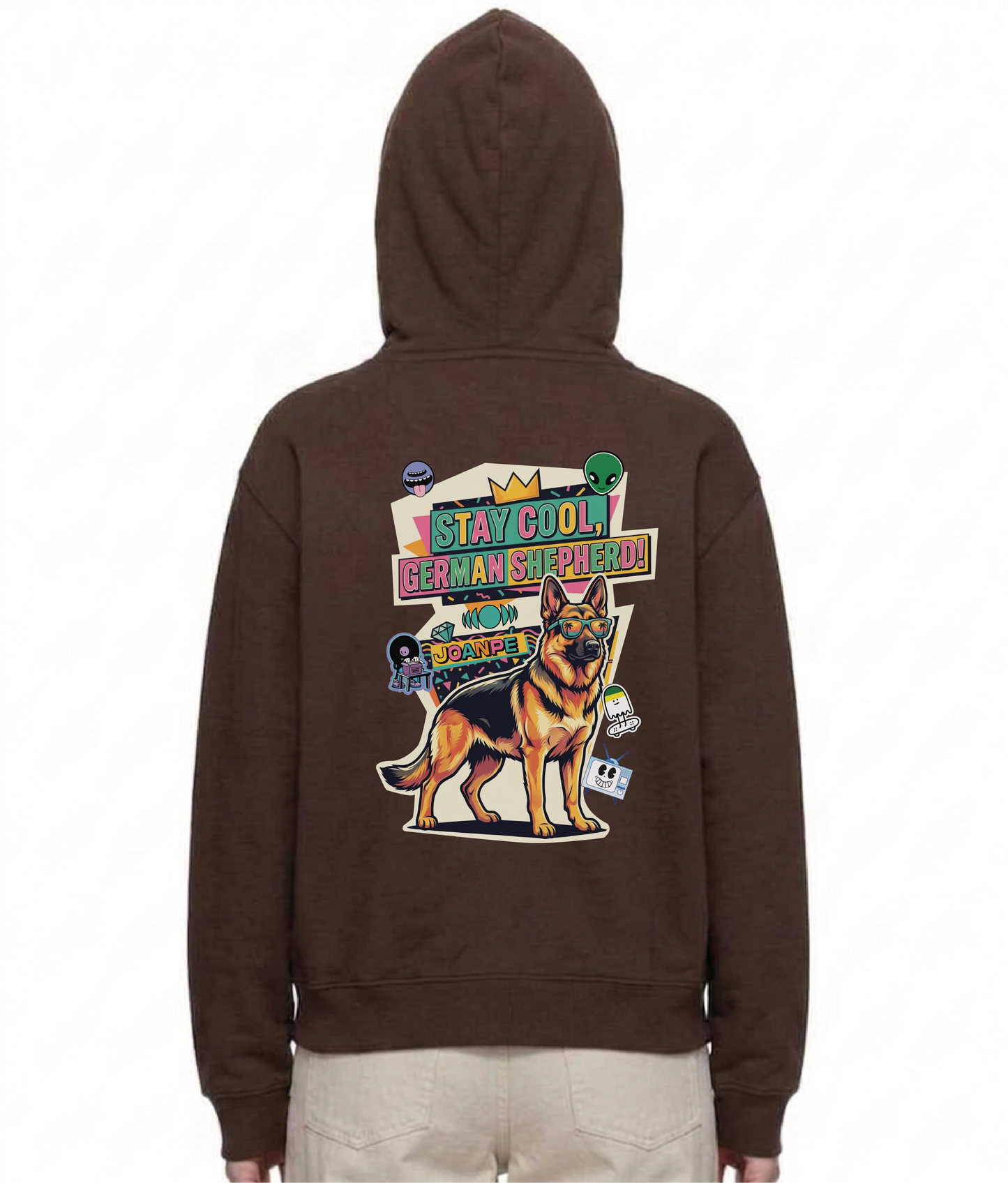 Oversized Fleece Boxy Hoodie German Shepherd