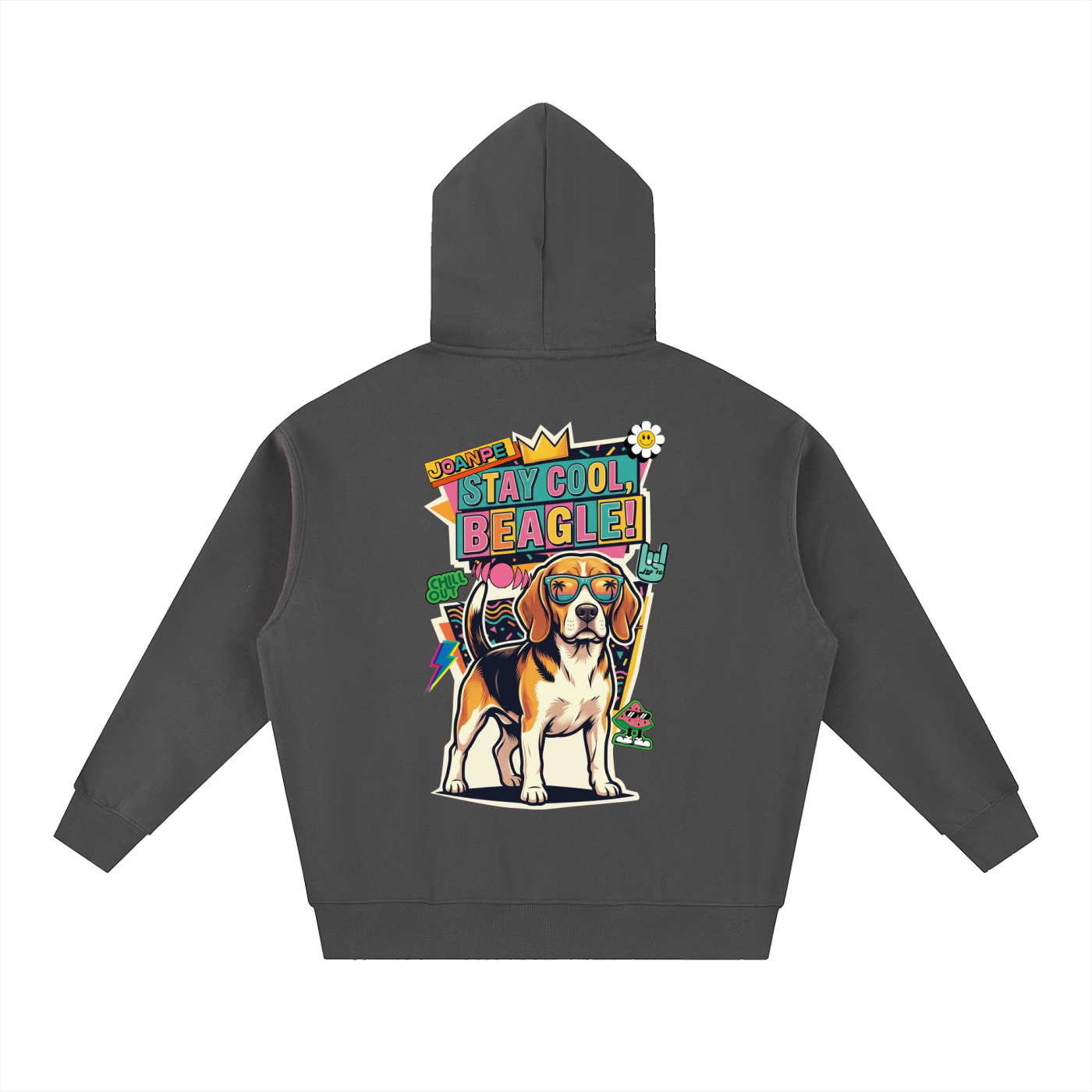 Oversized Fleece Boxy Hoodie Beagle
