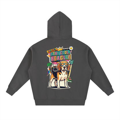 Oversized Fleece Boxy Hoodie Beagle