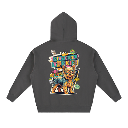 Oversized Fleece Boxy Hoodie Yorkie