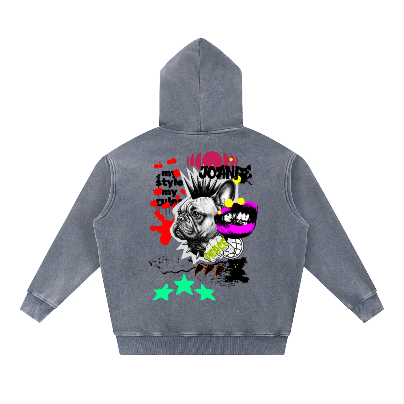Snow Wash Fleece Oversize Hoodie