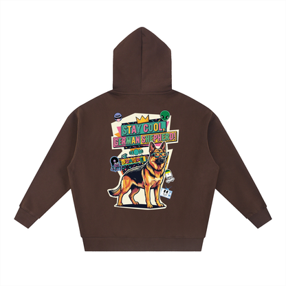Oversized Fleece Boxy Hoodie German Shepherd
