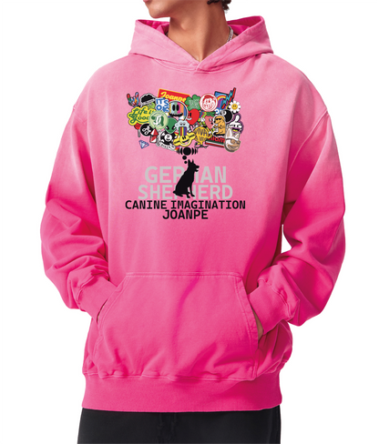 Heavyweight Sunfade Oversized Hoodie German Shepherd