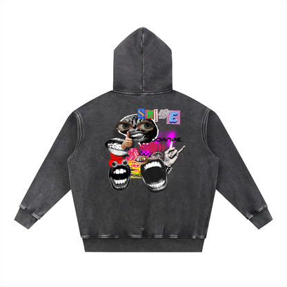 Snow Wash Fleece Oversize Hoodie