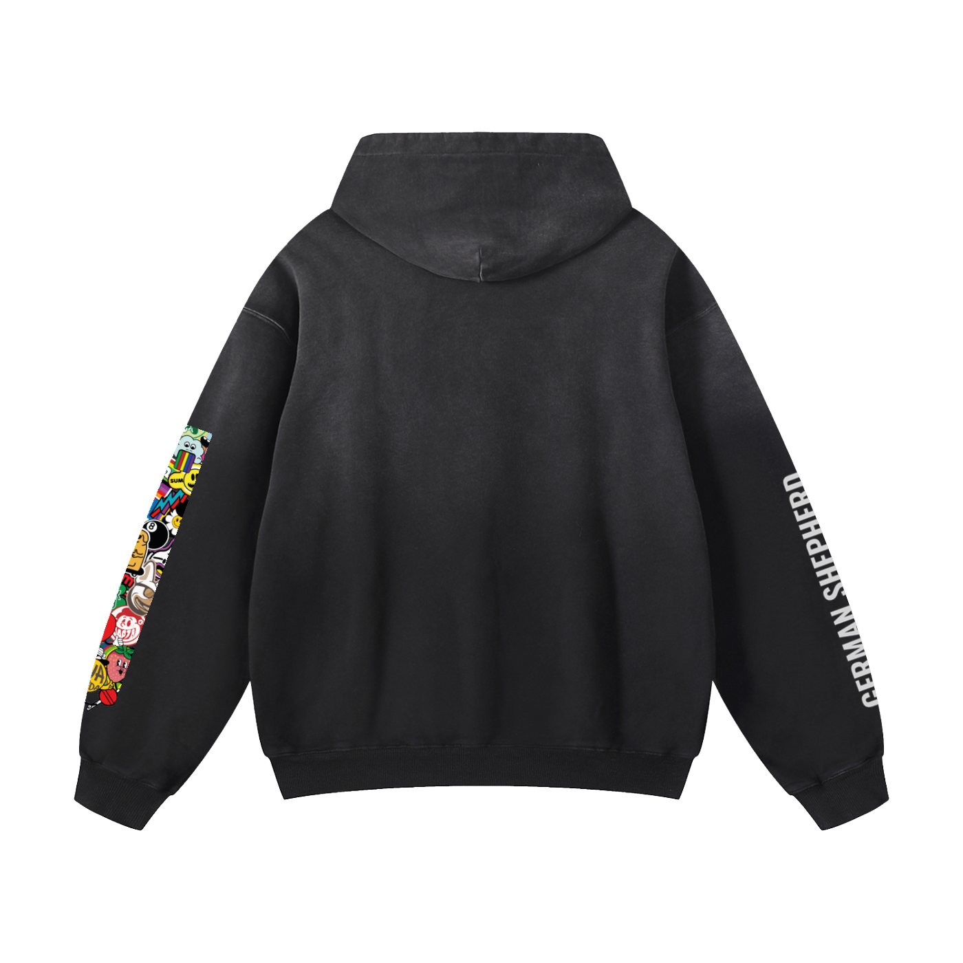 Heavyweight Sunfade Oversized Hoodie German Shepherd