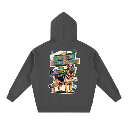 Oversized Fleece Boxy Hoodie German Shepherd