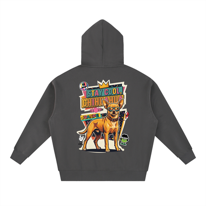 Oversized Fleece Boxy Hoodie Chihuahua