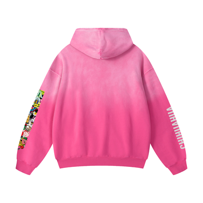 Heavyweight Sunfade Oversized Hoodie Chihuahua