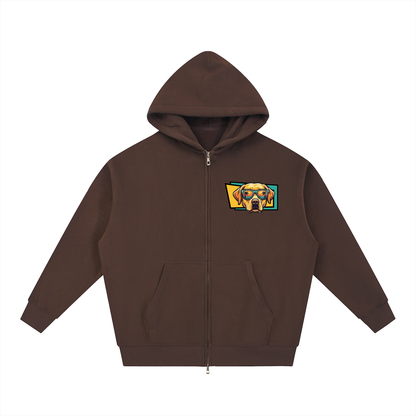 Oversized Fleece Boxy Hoodie Labrador retriever