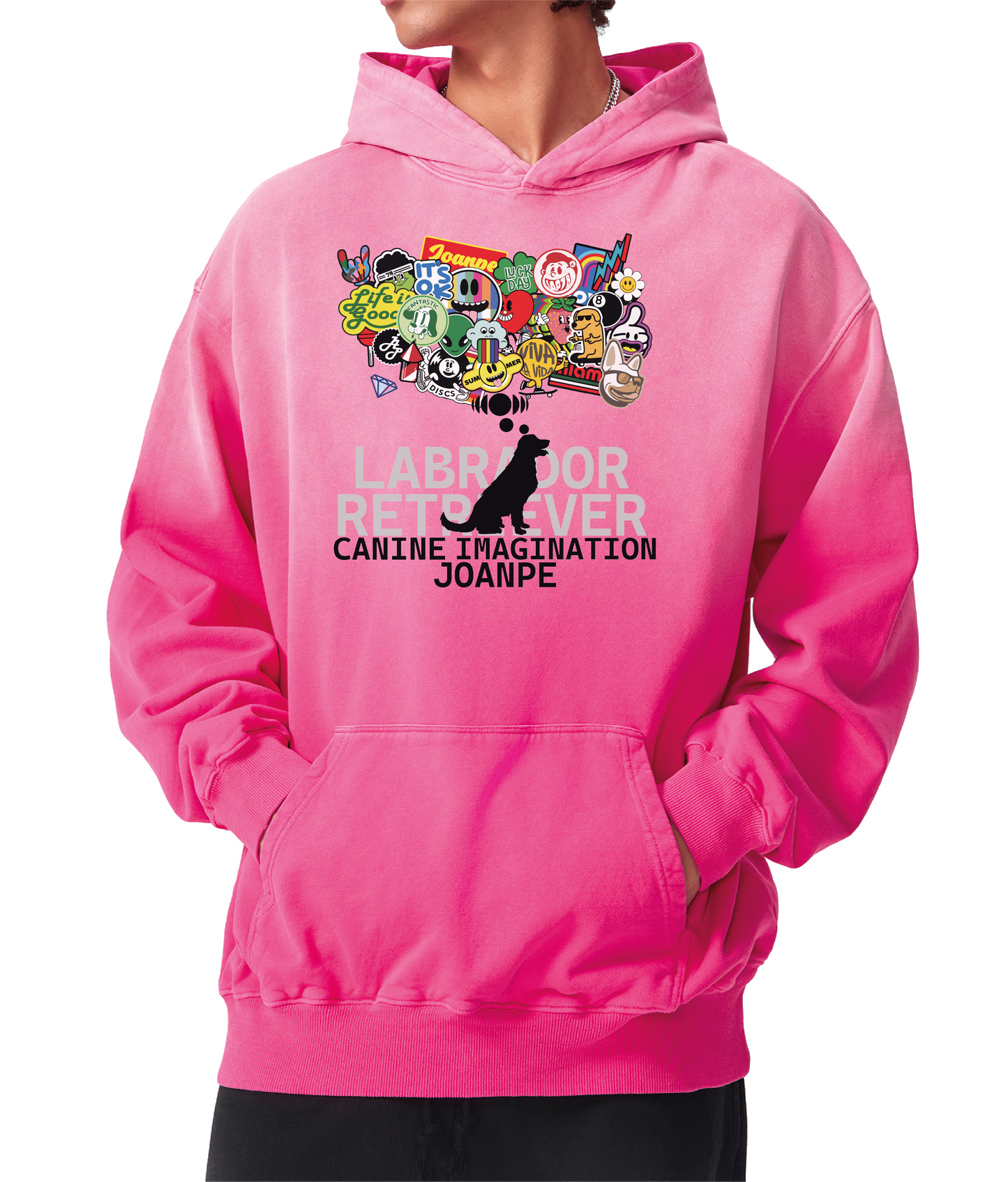 Heavyweight Sunfade Oversized Hoodie Labrador retriever