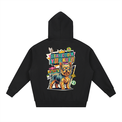 Oversized Fleece Boxy Hoodie Yorkie