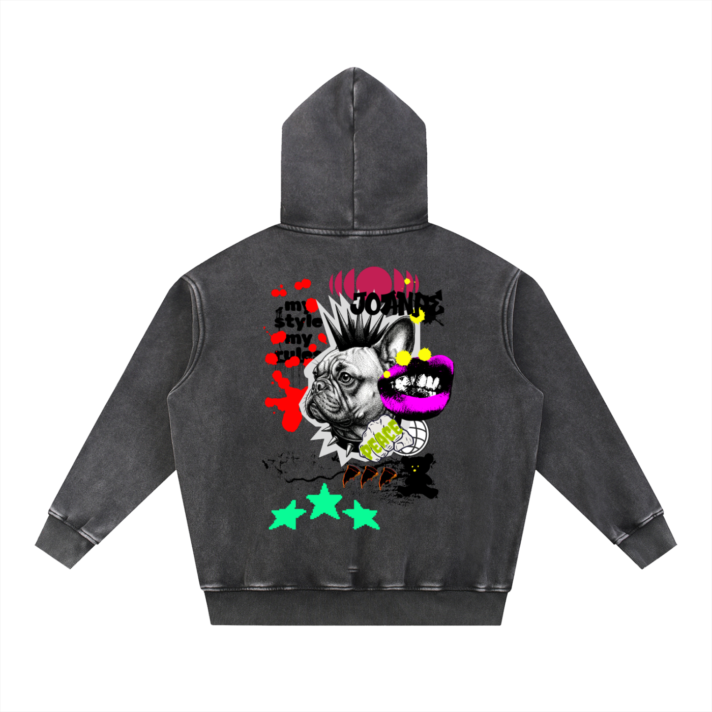 Snow Wash Fleece Oversize Hoodie