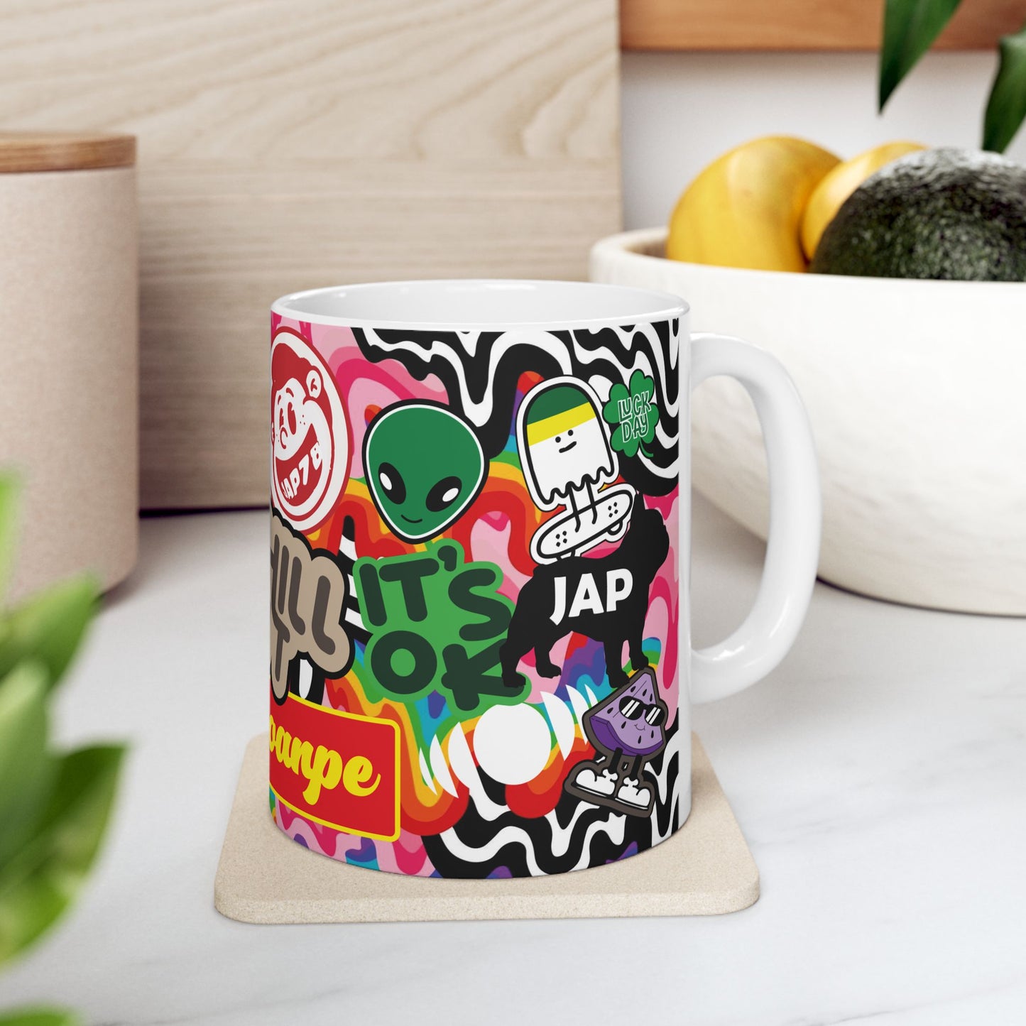 Stiker creativo   3 Cafe Art (11oz/15oz)