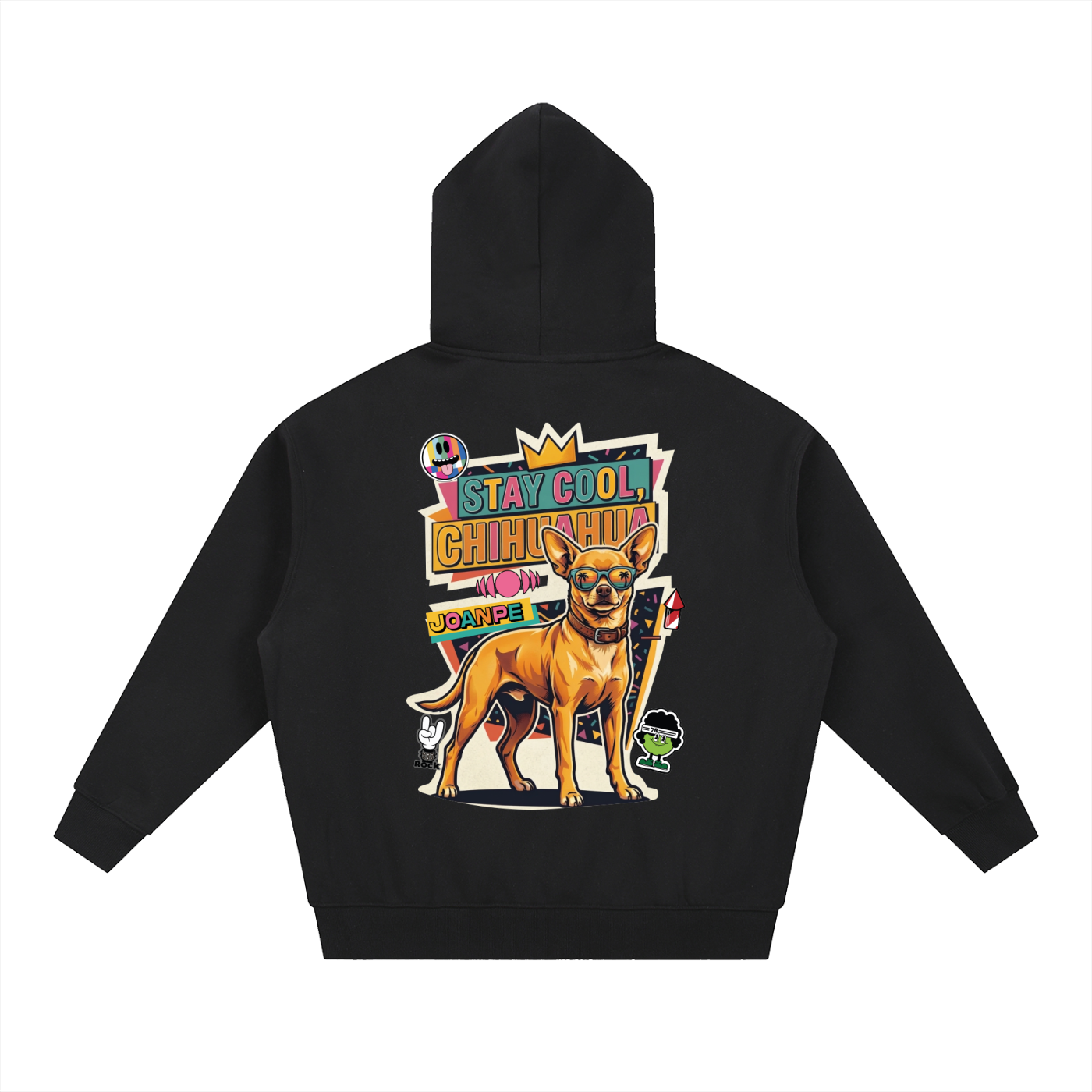 Oversized Fleece Boxy Hoodie Chihuahua