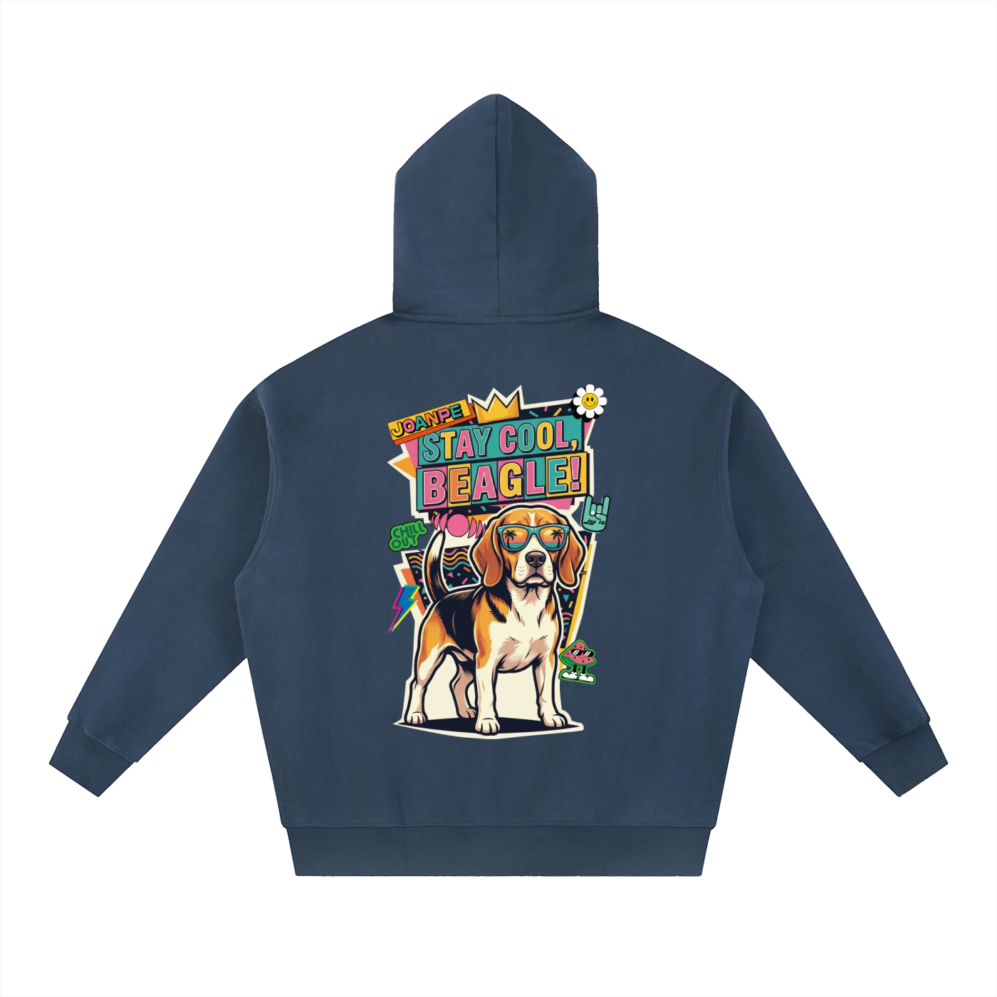 Oversized Fleece Boxy Hoodie Beagle