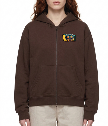 Oversized Fleece Boxy Hoodie Rottweiler