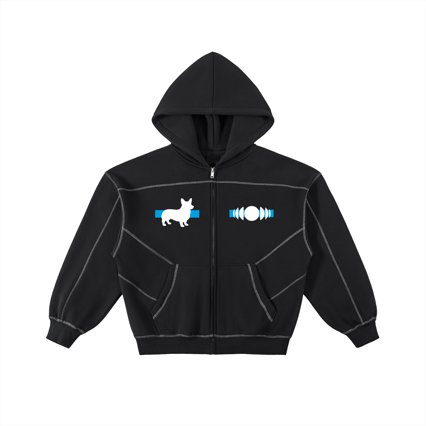 Zip Hoodie Corgi