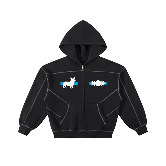 Zip Hoodie Corgi