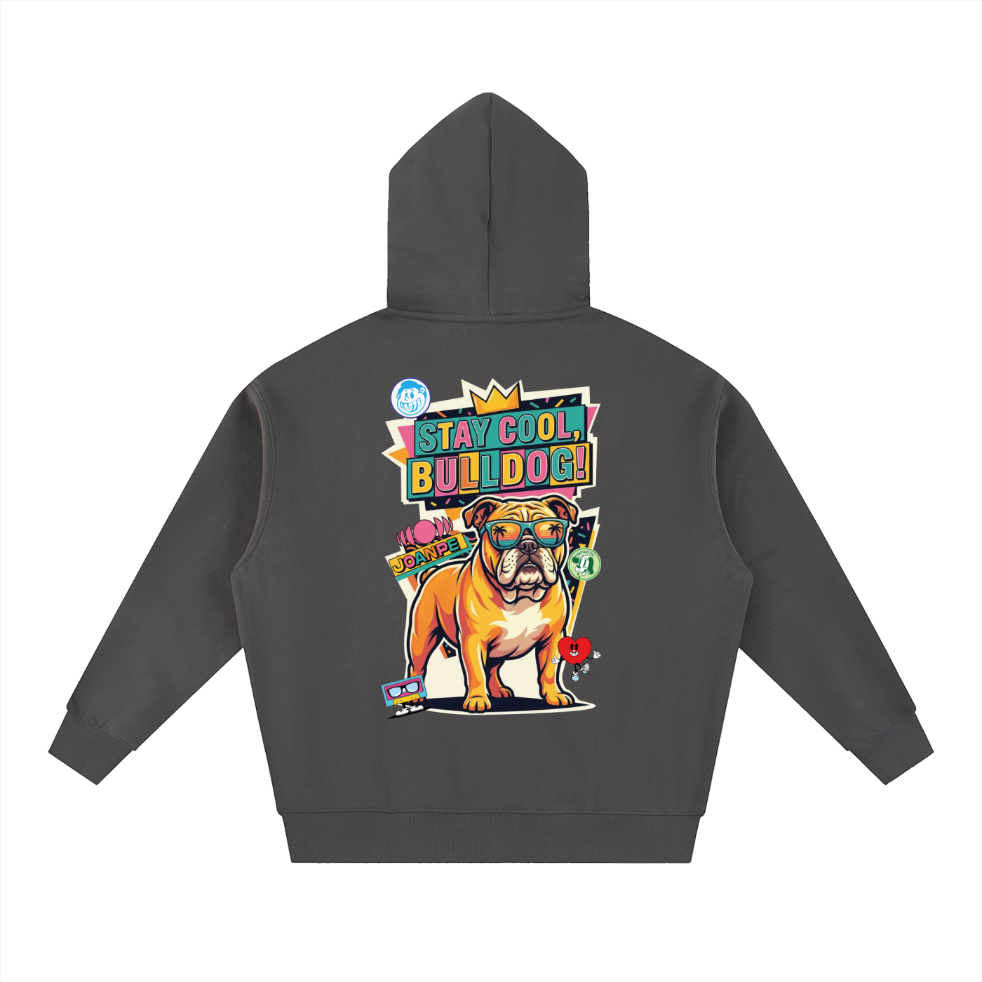 Oversized Fleece Boxy Hoodie Bulldog
