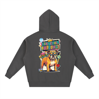 Oversized Fleece Boxy Hoodie Bulldog