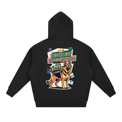 Oversized Fleece Boxy Hoodie German Shepherd