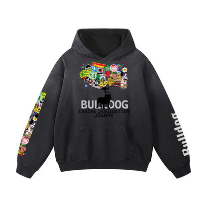 Heavyweight Sunfade Oversized Hoodie Bulldog