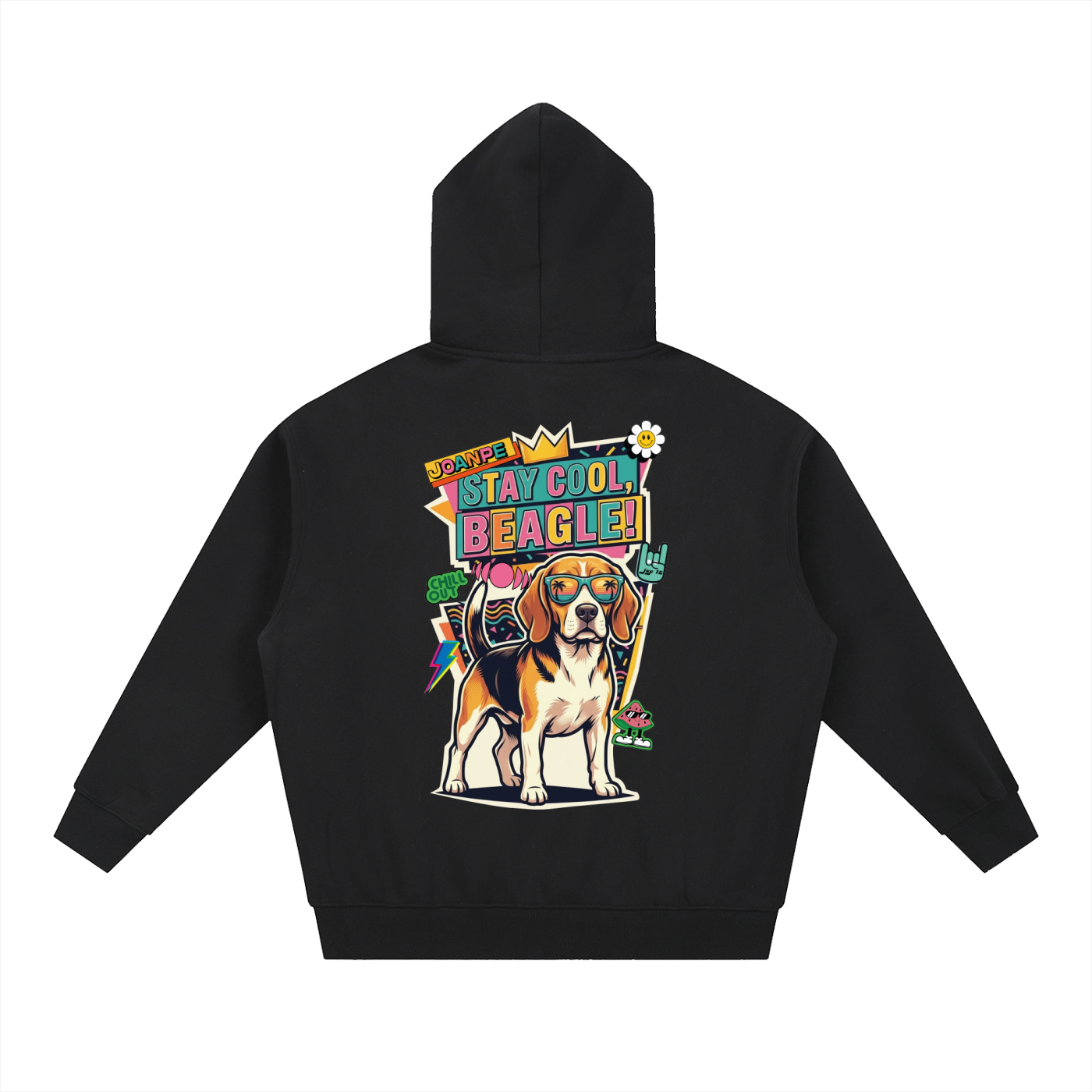 Oversized Fleece Boxy Hoodie Beagle