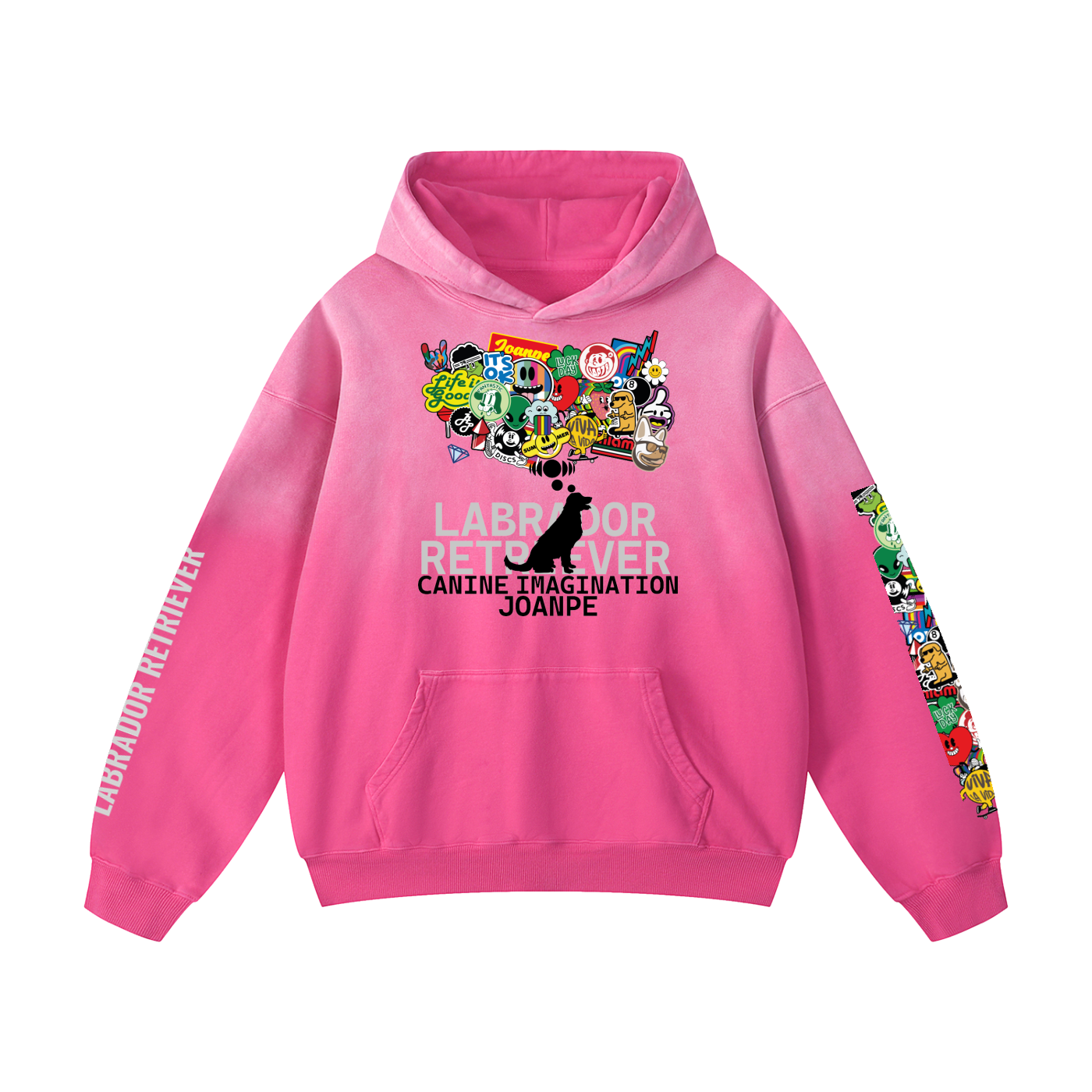 Heavyweight Sunfade Oversized Hoodie Labrador retriever